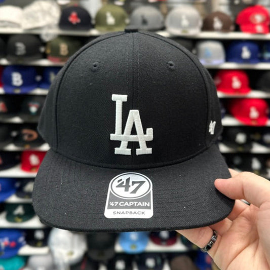 Los Angeles Dodgers Black/White '47 Brand Snapback