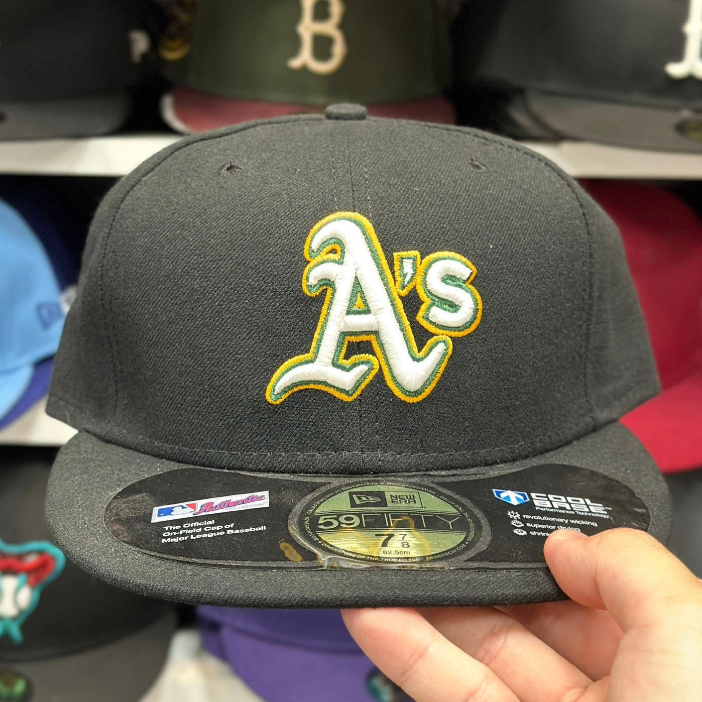 Oakland Athletics MLB Fitted Hat | New Era 59FIFTY Sized Cap | Black