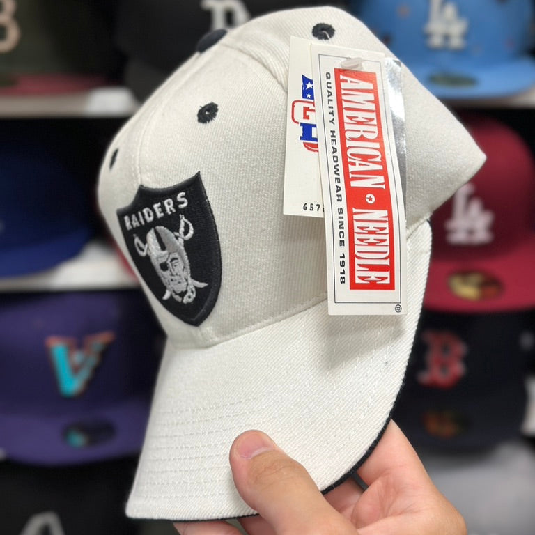 Oakland Raiders NFL Vintage Ball Cap | American Needle Adjustable Velcro Strap | White