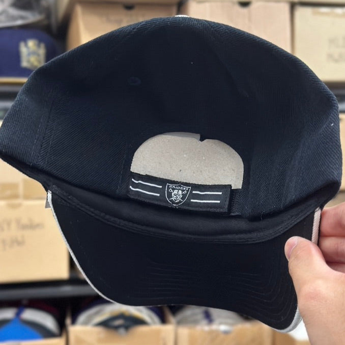 Oakland Raiders NFL Vintage Ball Cap | ANNCO Adjustable Velcro Strap | Black