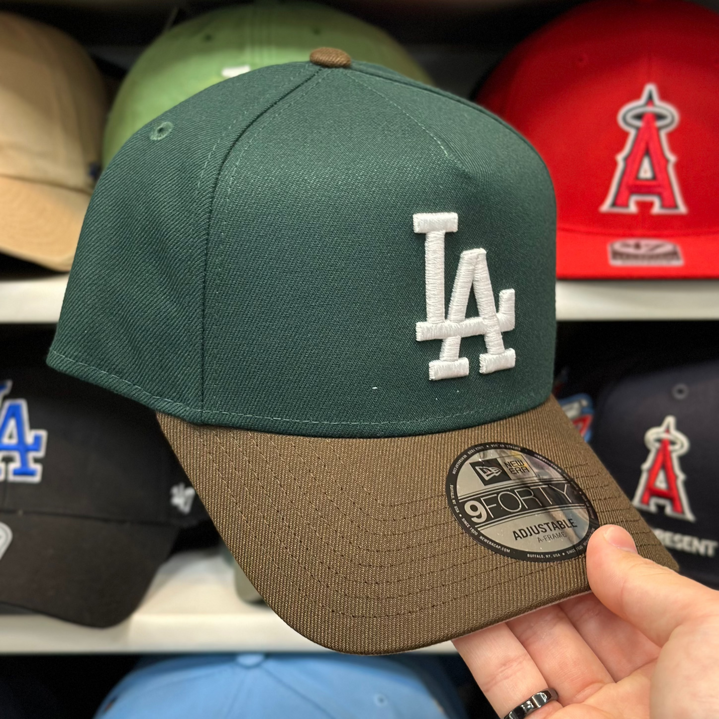New Era Los Angeles Dodgers Two Tone A-Frame 9FORTY Snapback Green/Brown