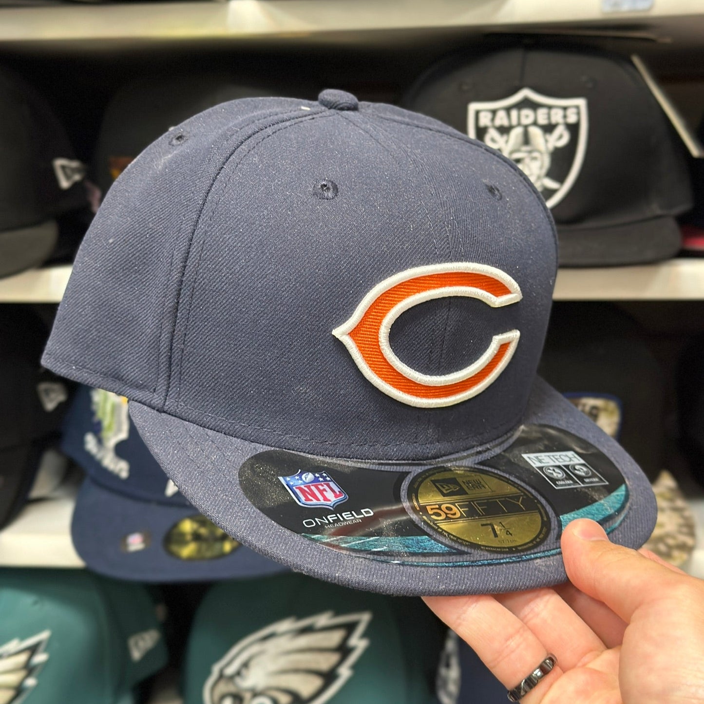 Chicago Bears NFL Fitted Hat | Classic New Era 59FIFTY Sized Cap | Blue