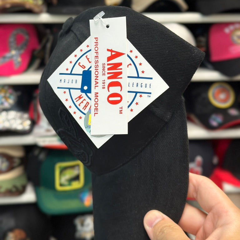 Cleveland Indians MLB Vintage Ball Cap | ANNCO Adjustable Velcro Strap | Black