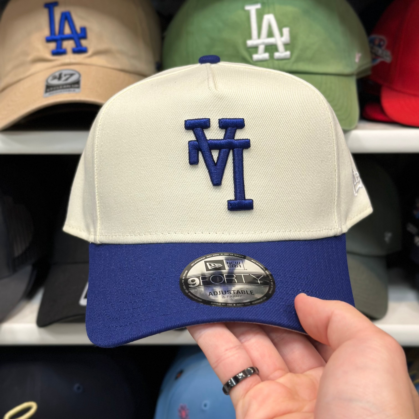 New Era Los Angeles Dodgers Upside Down Reversible A-Frame 9FORTY Snapback White/Blue