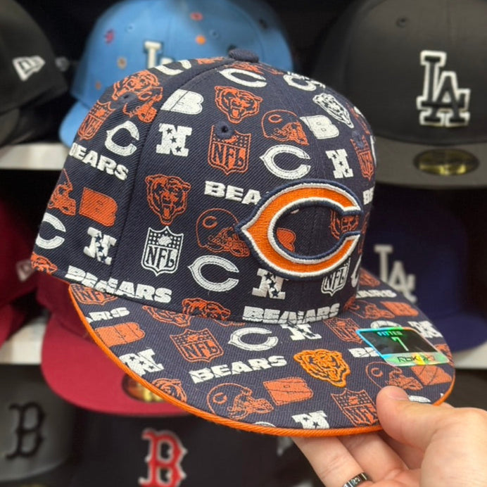 Chicago Bears NFL Fitted Hat | Vintage Reebok | Navy/Orange | Size 7