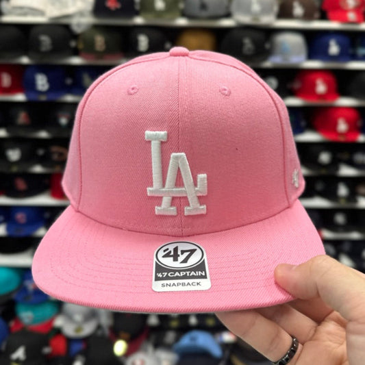 Los Angeles Dodgers Pink/White '47 Brand Snapback
