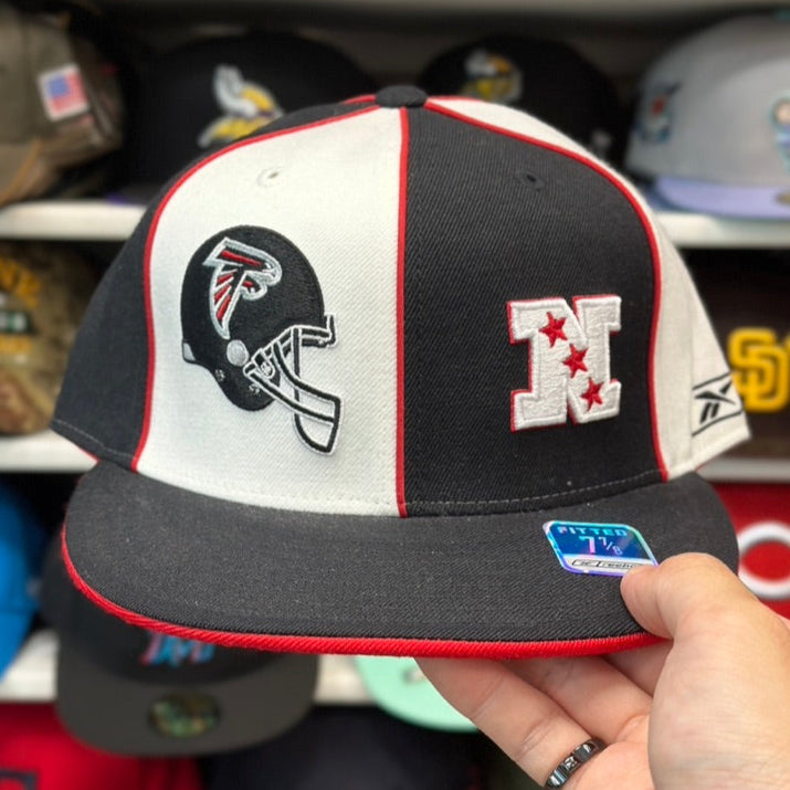 Atlanta Falcons NBA Dual Logo Fitted Hat | Vintage Reebok | White/Black Size 7 7/8