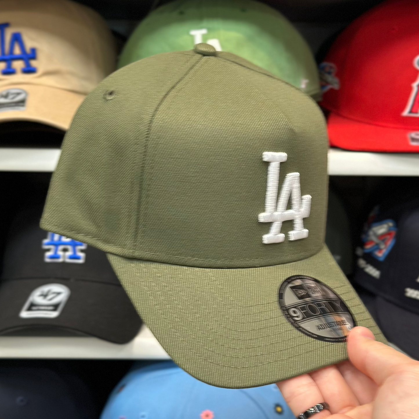 New Era Los Angeles Dodgers A-Frame 9FORTY Snapback Olive Green