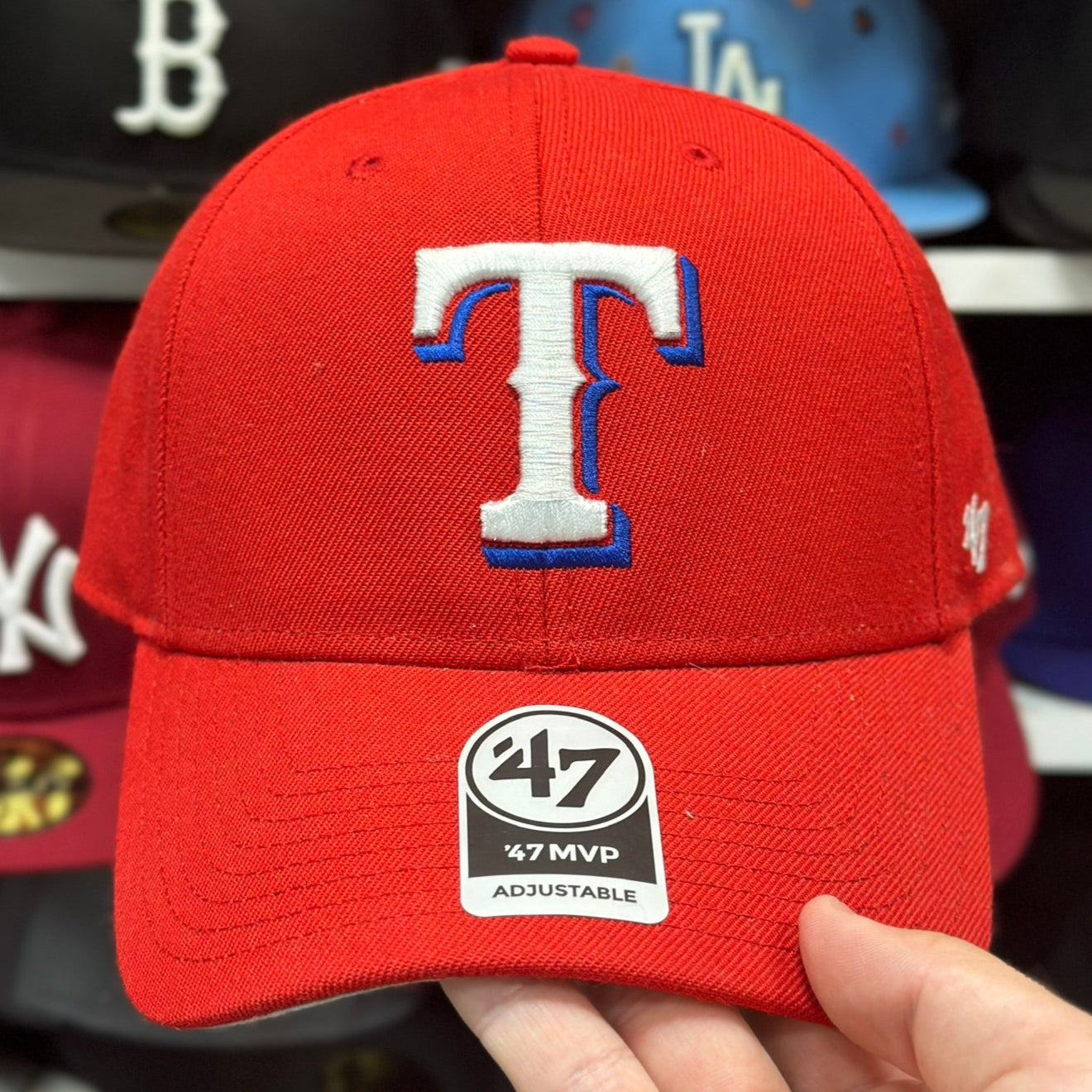 Texas Rangers MLB Ball Cap | '47 Brand MVP Adjustable Curve Cap | Color Options