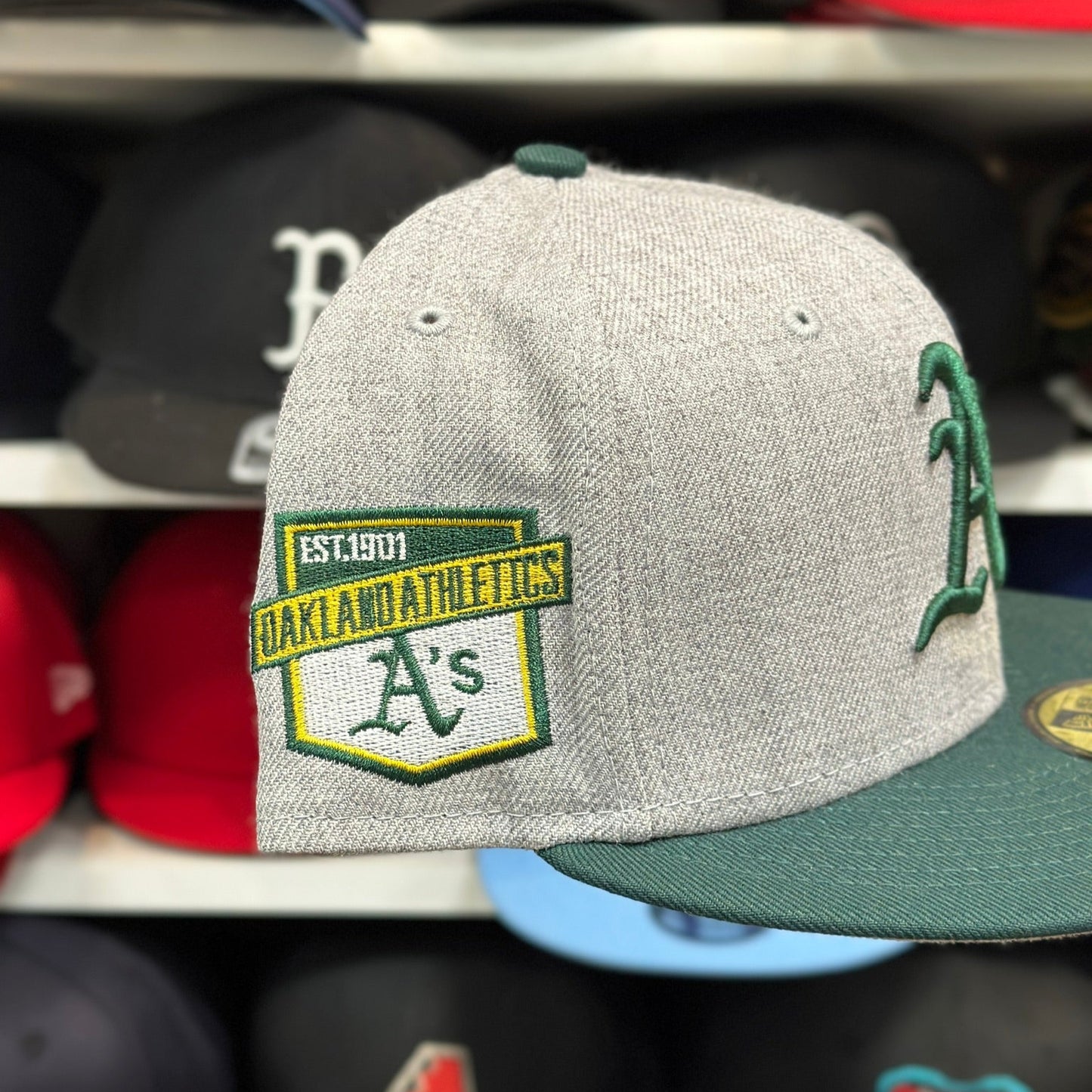 Oakland Athletics MLB A's Patch | New Era 59FIFTY Fitted Cap | Silver/Green