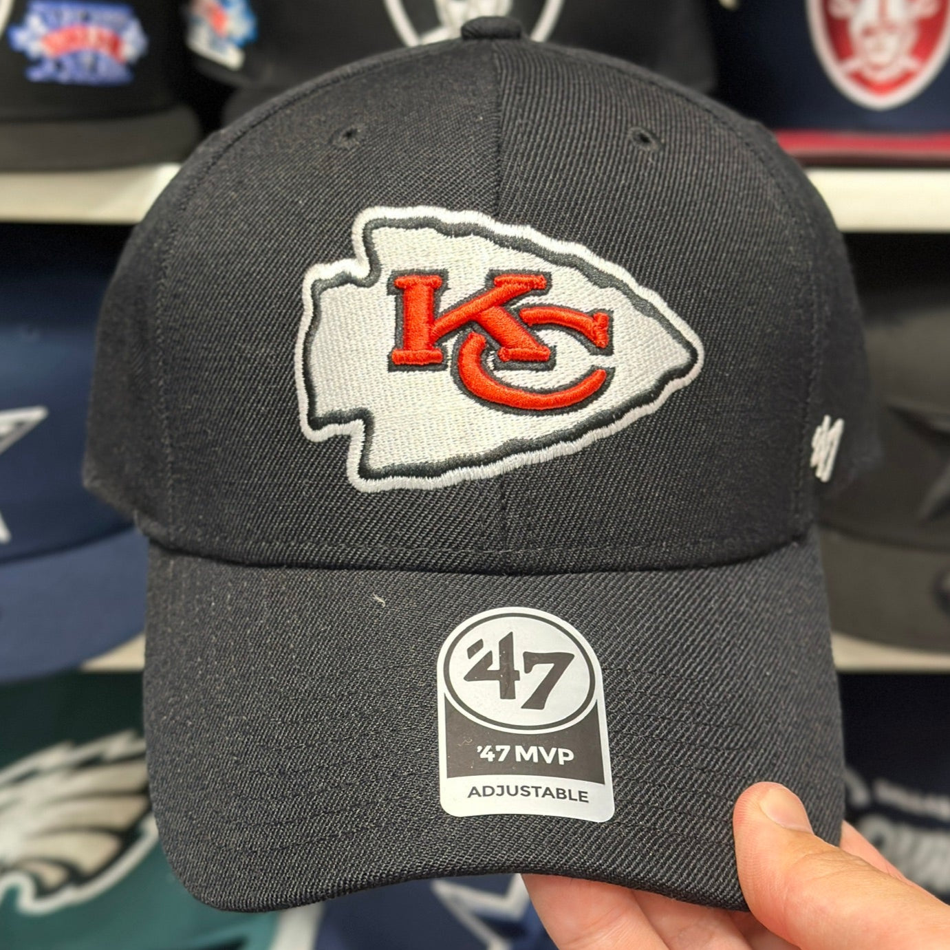 Kansas City Chiefs NFL Ball Cap | '47 Brand MVP Adjustable Curve Cap | Color Options