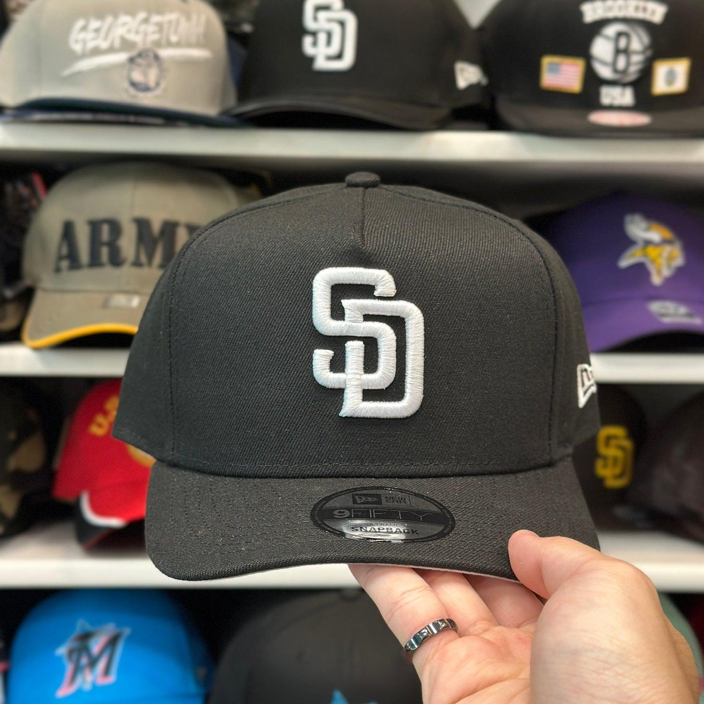 New Era San Diego Padres A-Frame Black/White 9FIFTY Snapback