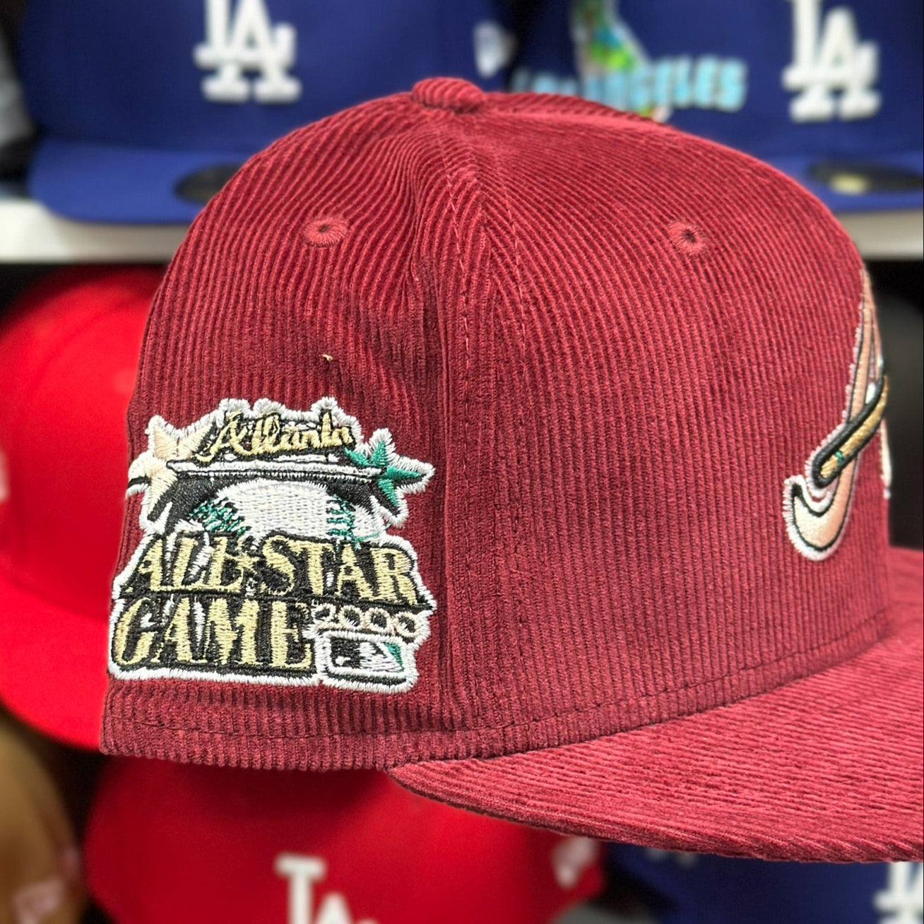 New Era 59FIFTY Atlanta Braves MLB All Star Game Patch Corduroy Fitted Cap Maroon