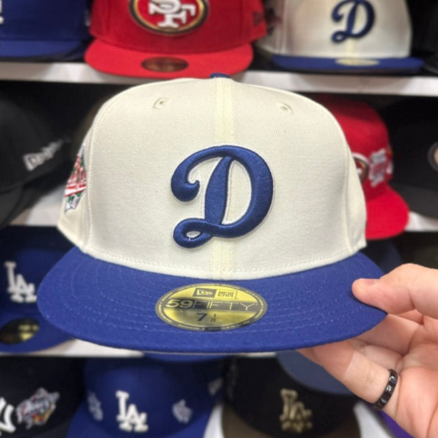 LA Dodgers "D" MLB 1988 World Series Patch | New Era 59FIFTY Fitted Cap | Creme/Blue