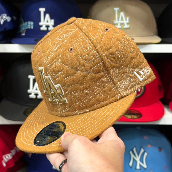 New Era 59FIFTY LA Dodgers MLB Vintage Fabric Fitted Cap Beige