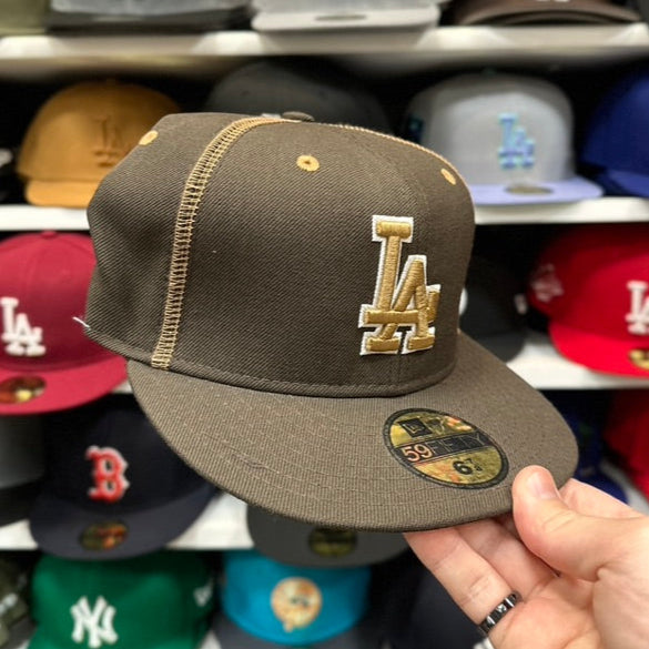 New Era 59FIFTY LA Dodgers MLB Vintage Fitted Hat Sized Cap Brown