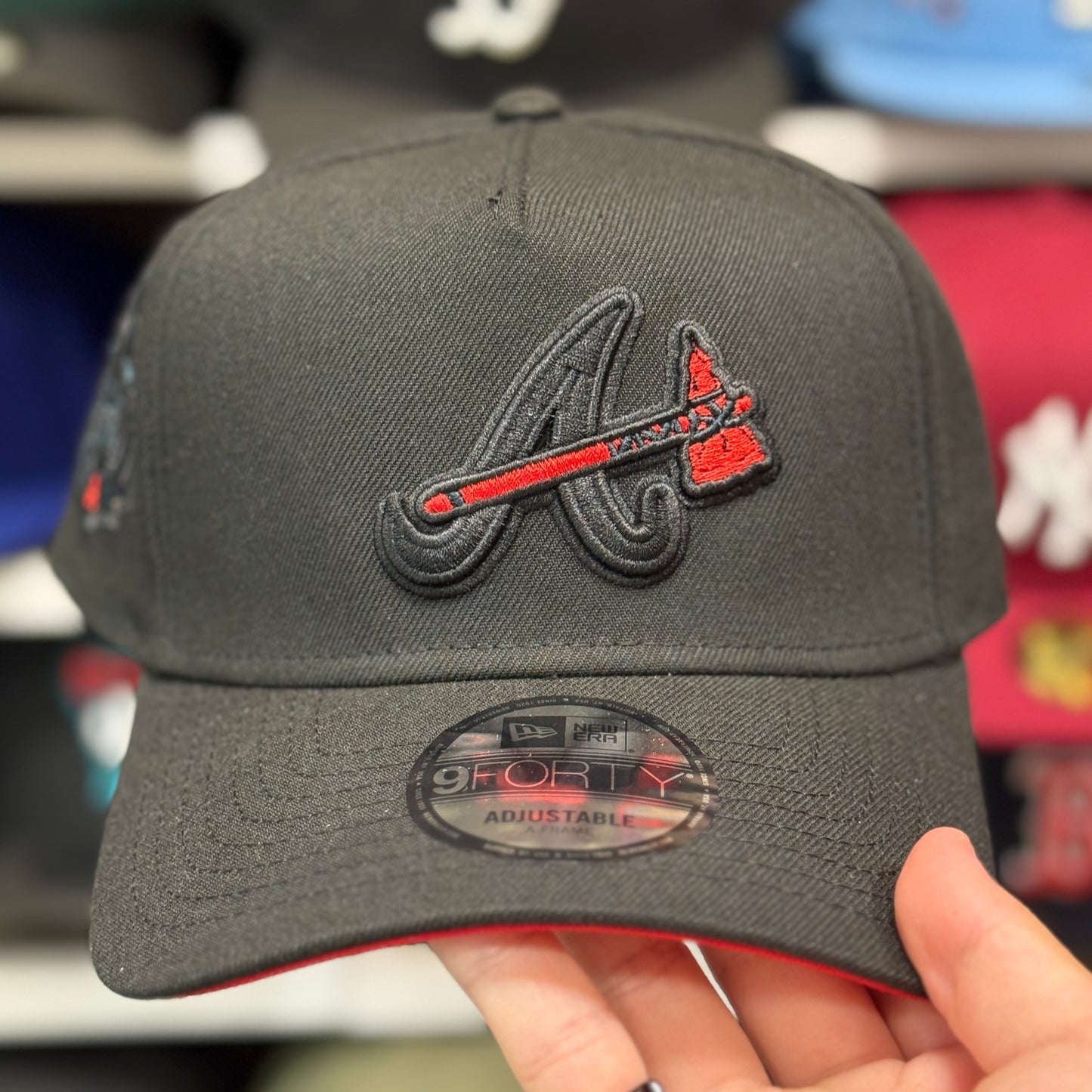 New Era Atlanta Braves '2017 Inaugural Season' A-Frame 9FORTY Snapback Black Red Under Brim