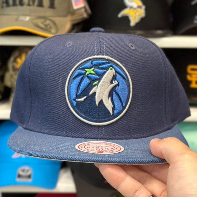 Minnesota Timberwolves NBA Snapback | Mitchell & Ness Original Fit Adjustable Hat | Dark Blue
