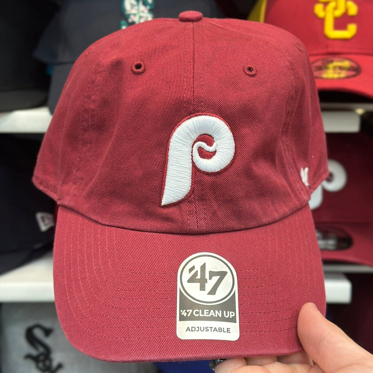 Philadelphia Phillies Maroon/White '47 Dad Cap