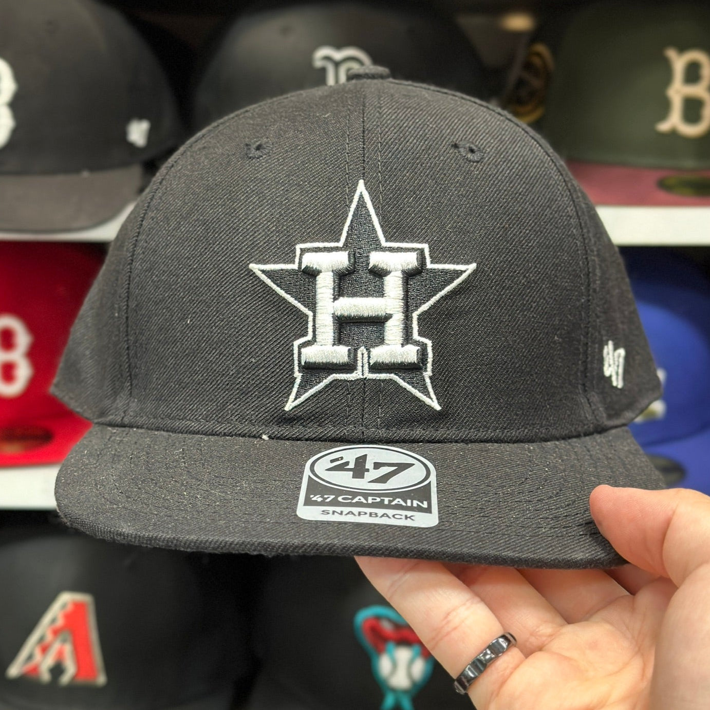 Houston Astros Black/White '47 Brand Snapback