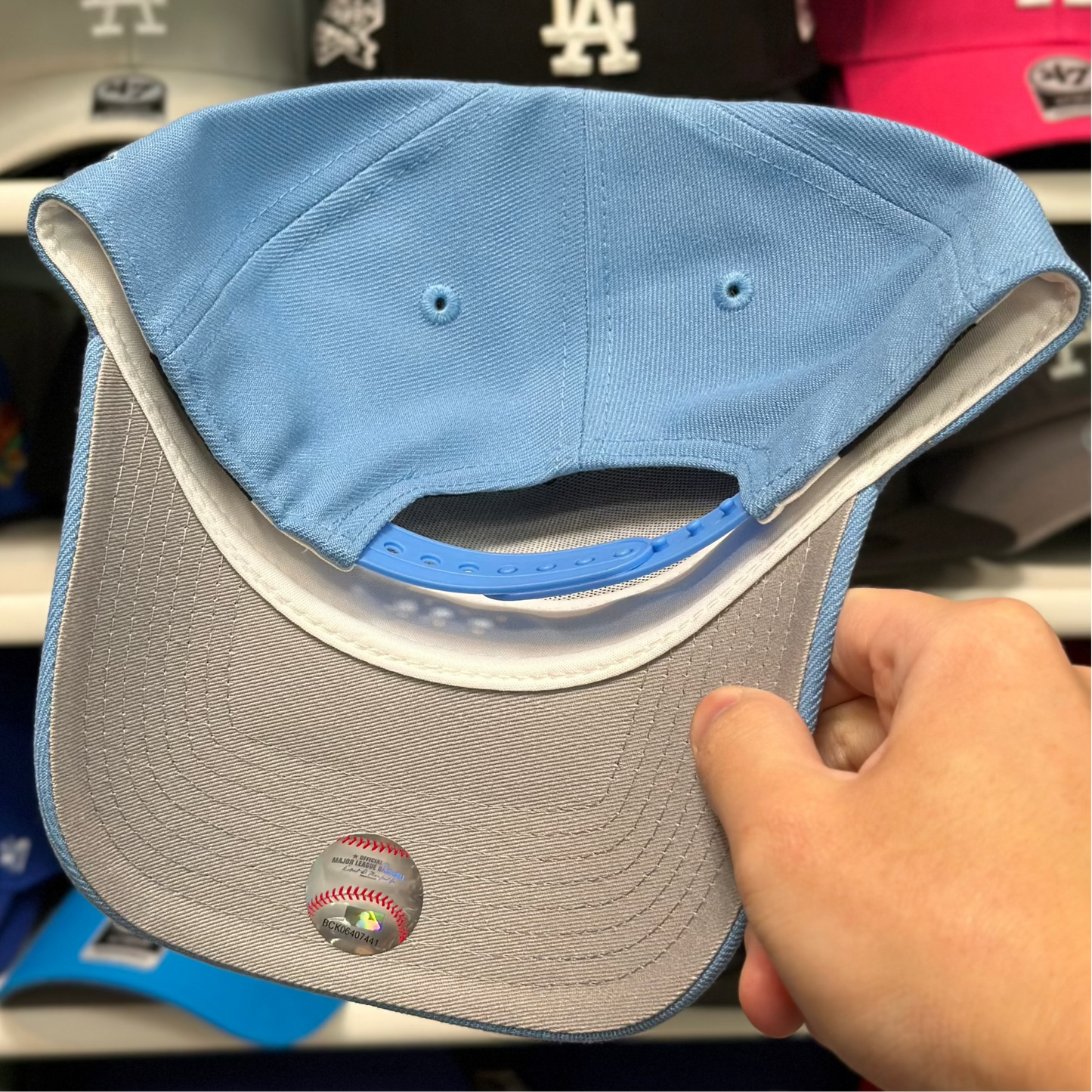 New Era Los Angeles Dodgers '50th Anniversary' A-Frame Baby Blue/White 9FORTY Snapback - Product Image