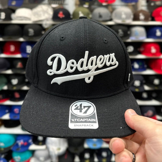 Los Angeles Dodgers 'Script Logo' Black/White '47 Brand Snapback