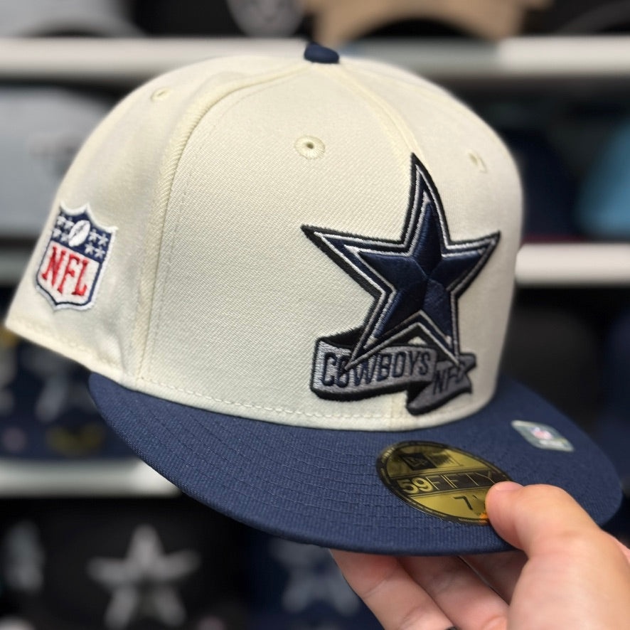 New Era Dallas Cowboys Two Tone 59FIFTY Fitted Hat | Creme/Navy