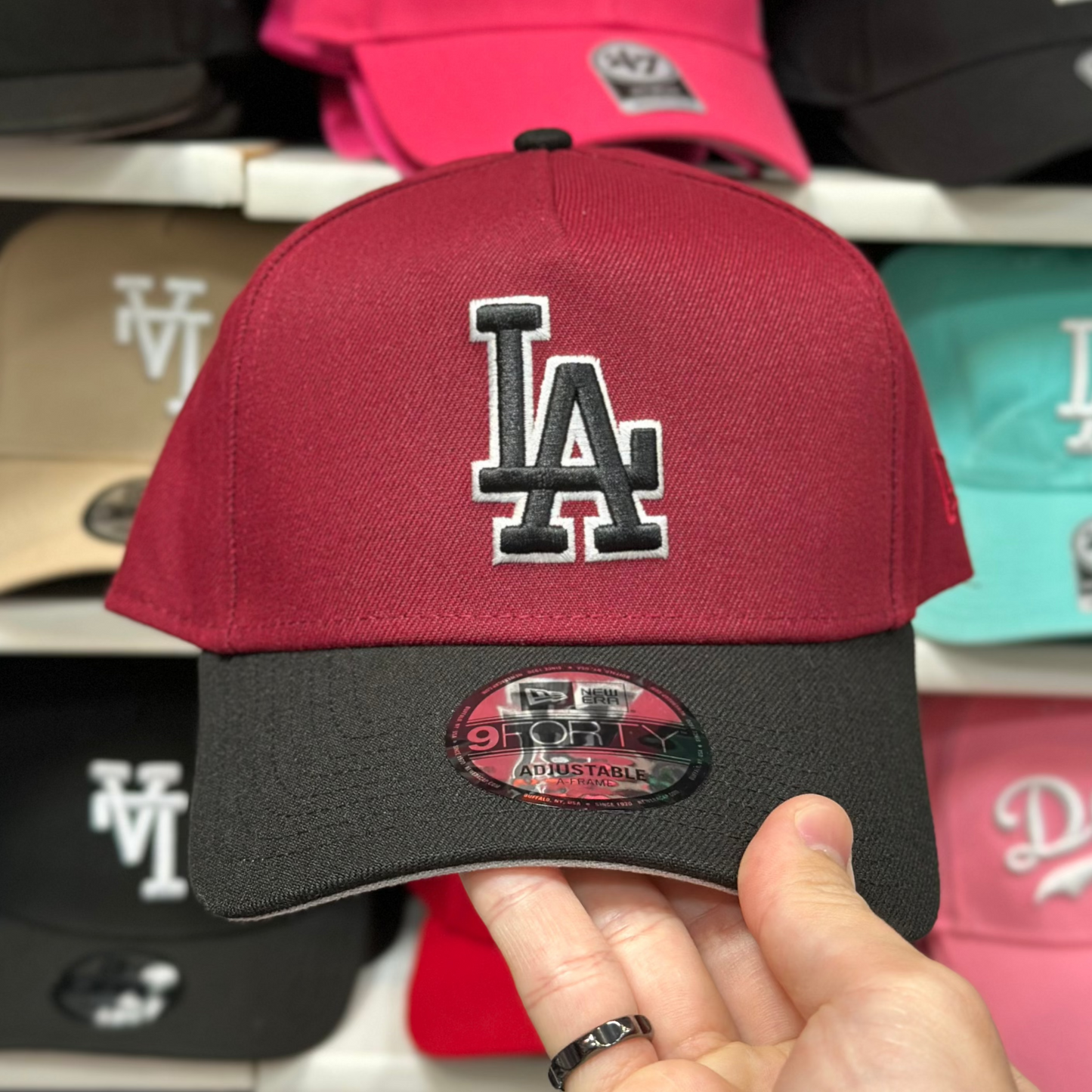 LA Dodgers A-Frame Snapback | New Era 9FORTY | Maroon/Black