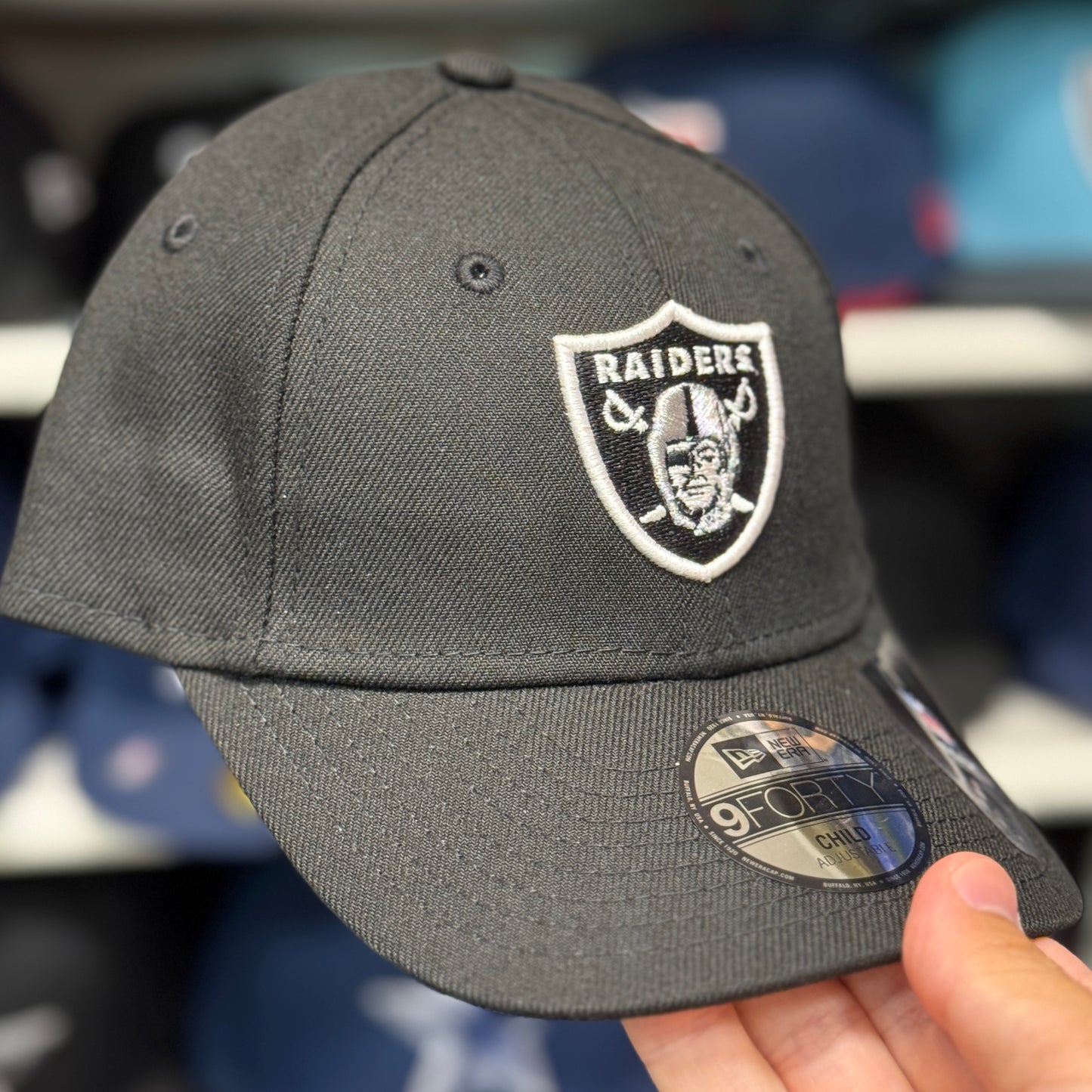 Youth New Era Raiders 9FORTY Ball Cap | Black