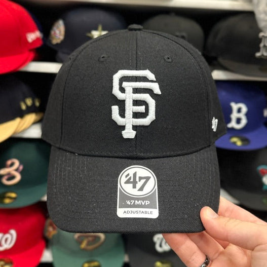 San Francisco Giants MLB Ball Cap | '47 Brand MVP Adjustable Curve Cap | Black