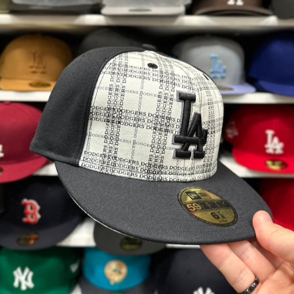 New Era 59FIFTY LA Dodgers MLB Vintage Plaided Fitted Cap White/Black