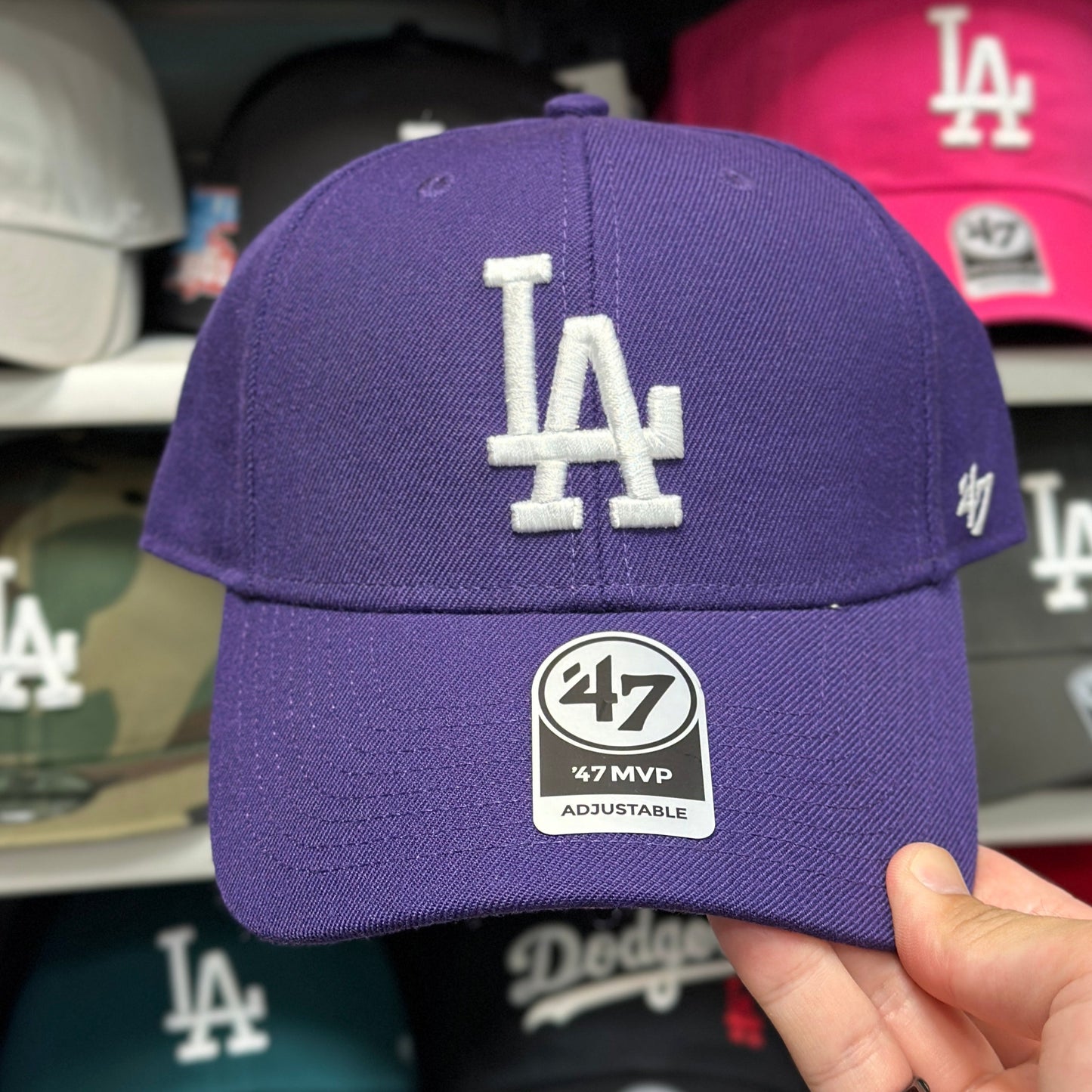 LA Dodgers MLB Ball Cap '47 Brand MVP Adjustable Curve Cap Color Options