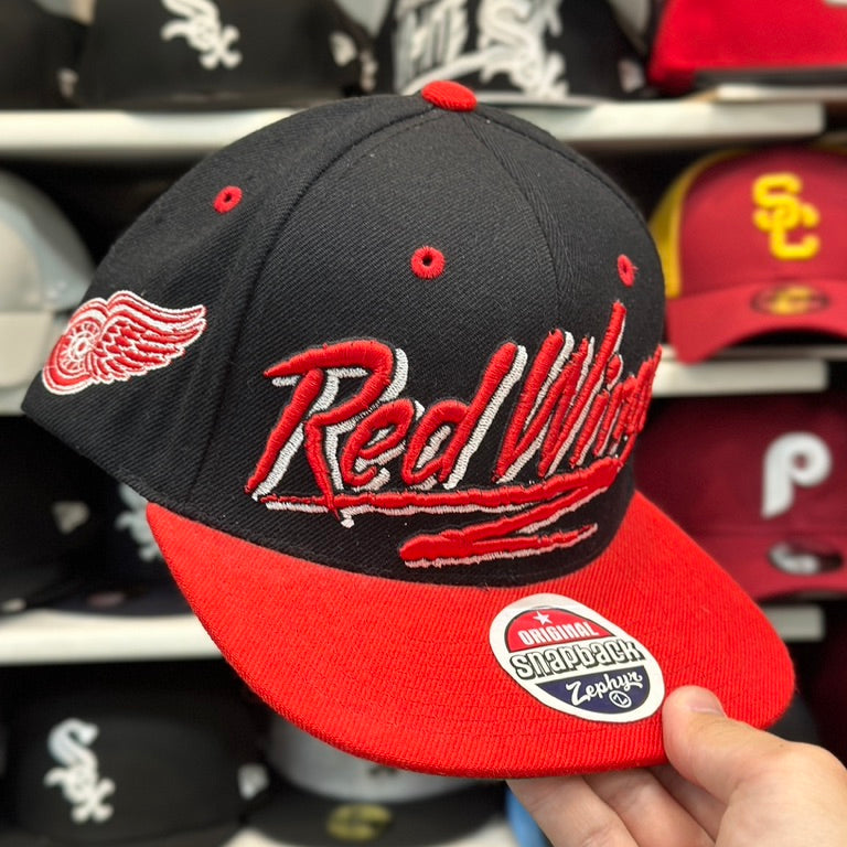 Detroit Red Wings NHL Snapback | Zephyr Adjustable Hat | Black/Red