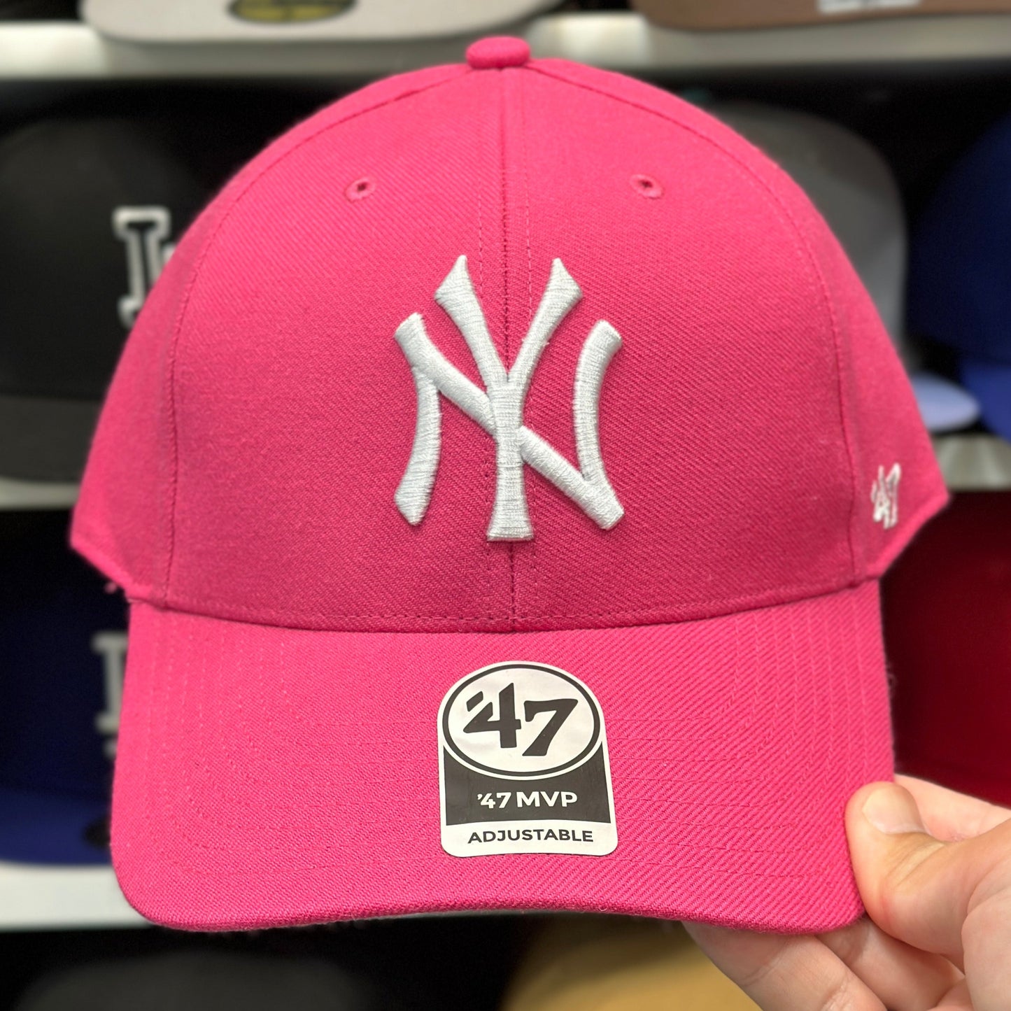 New York Yankees MLB Ball Cap | '47 Brand MVP Adjustable Curve Cap | Color Options