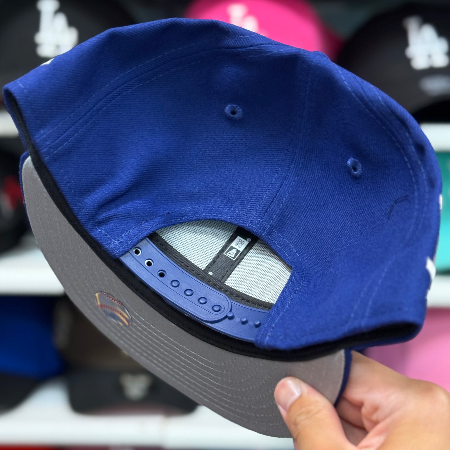 New Era Los Angeles Dodgers Script Logo 9FIFTY Snapback Blue