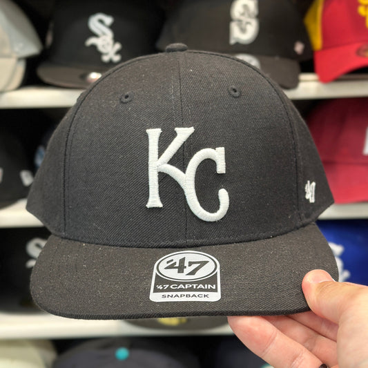 Kansas City Royals Black/White '47 Brand Snapback