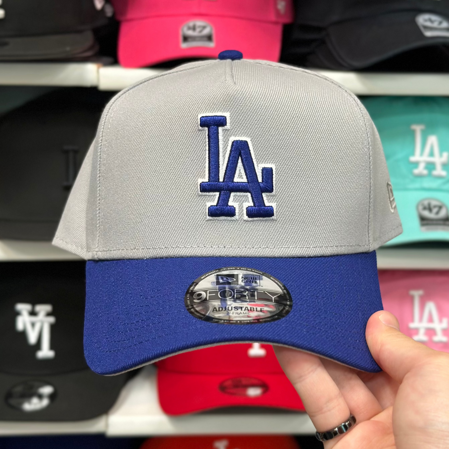 New Era Los Angeles Dodgers Two Tone A-Frame 9FORTY Snapback Silver/Blue