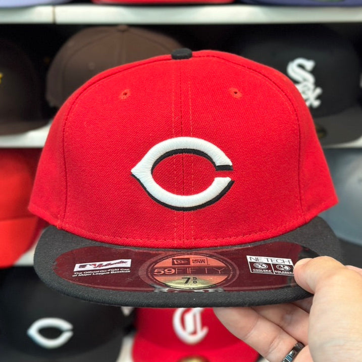 Cincinnati Reds MLB Fitted Cap | New Era 59FIFTY Sized Cap | Red/Black