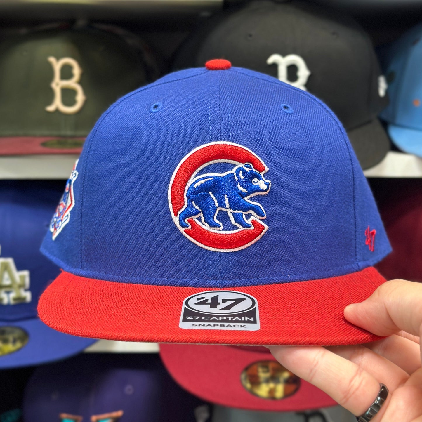 Chicago Cubs MLB National Patch | '47 Brand Captain Snapback | Blue/Red