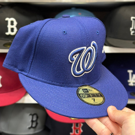 New Era Washington Nationals Vintage 59FIFTY Fitted Hat Blue Outline