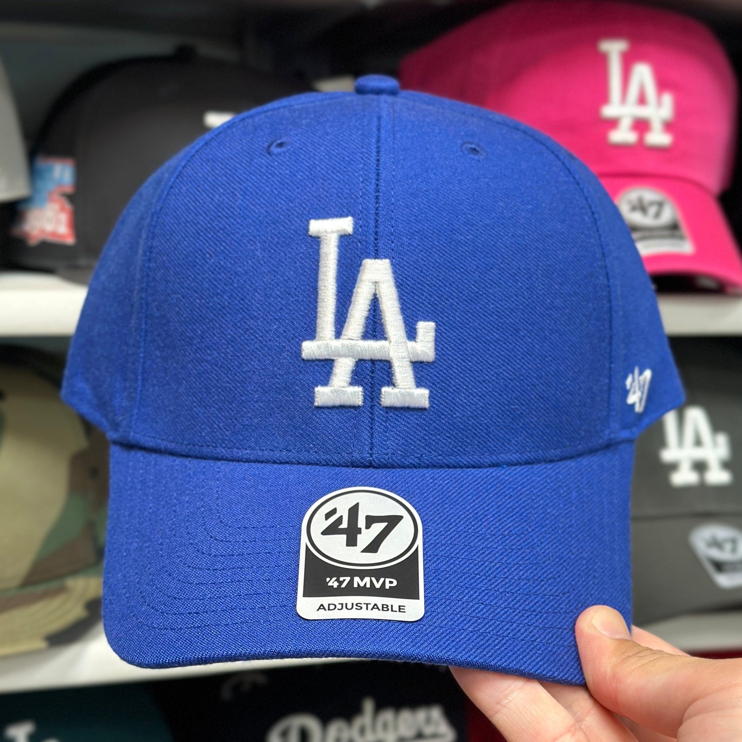 LA Dodgers MLB Ball Cap '47 Brand MVP Adjustable Curve Cap Color Options