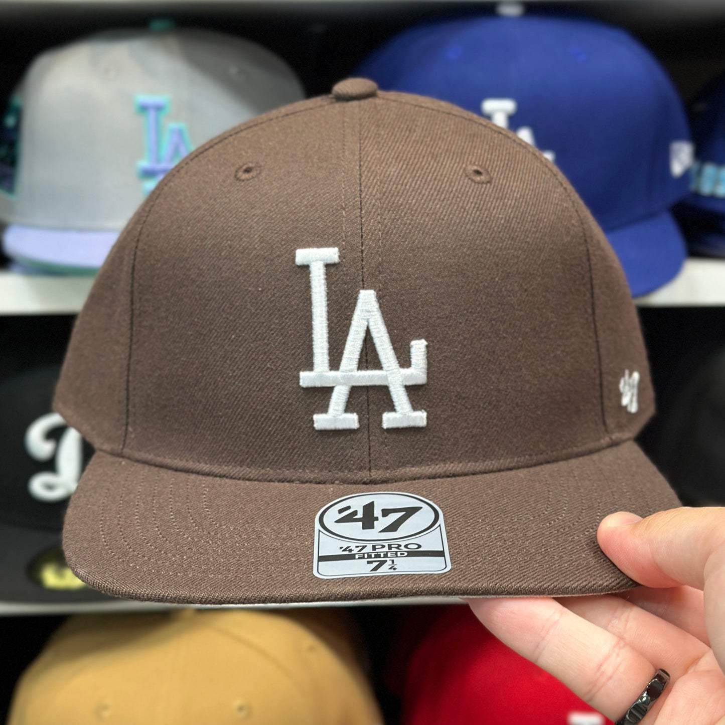 Los Angeles Dodgers Brown/White'47 Brand Pro Fitted Hat