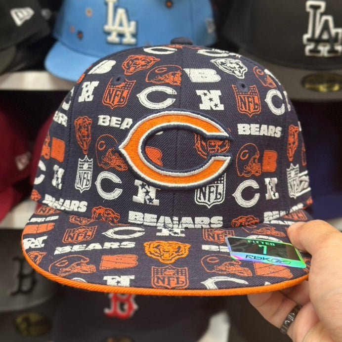 Chicago Bears NFL Fitted Hat | Vintage Reebok | Navy/Orange | Size 7