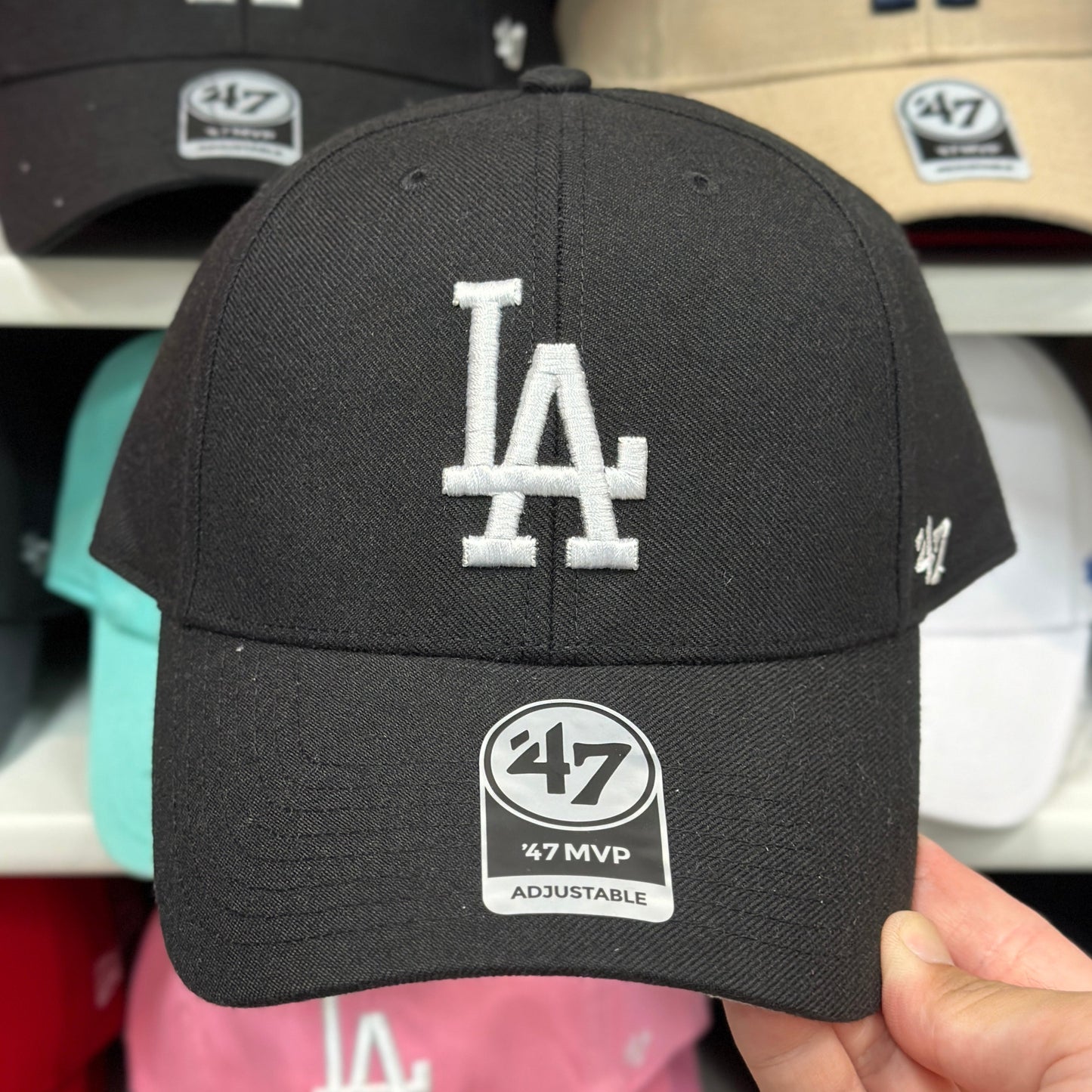 LA Dodgers MLB Ball Cap '47 Brand MVP Adjustable Curve Cap Color Options