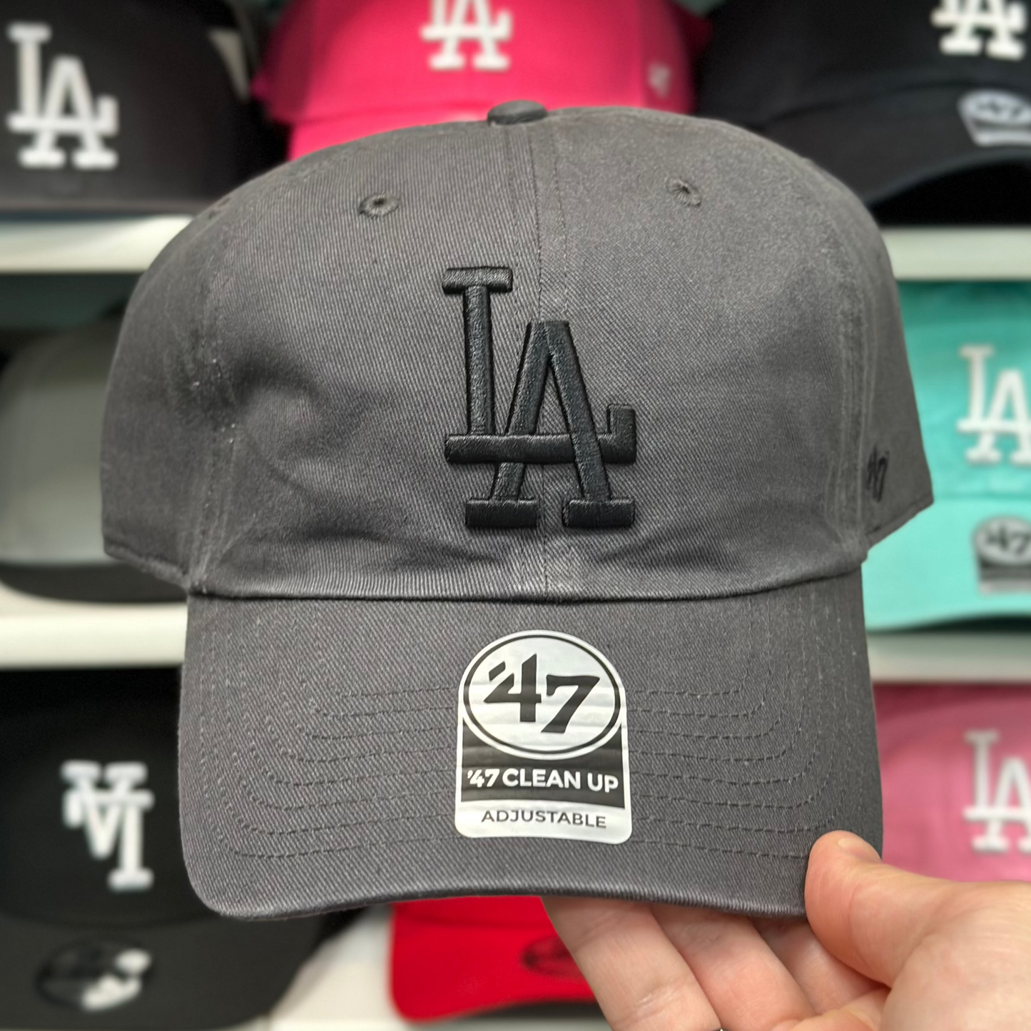 LA Dodgers Dad Cap '47 Brand Dark Grey