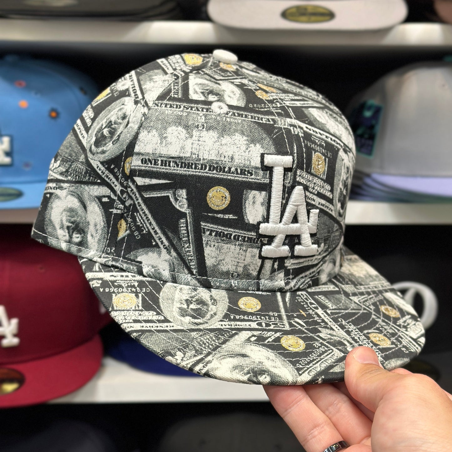 New Era 59FIFTY LA Dodgers MLB Vintage Money Print Fitted White/Green