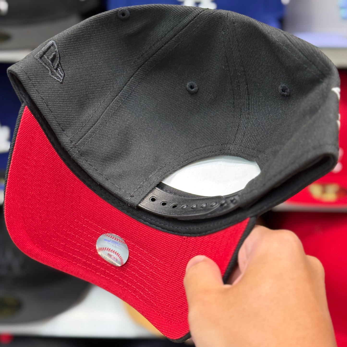 New Era Texas Rangers '1994 2019 Final Season' A-Frame 9FORTY Snapback Black Red Under Brim