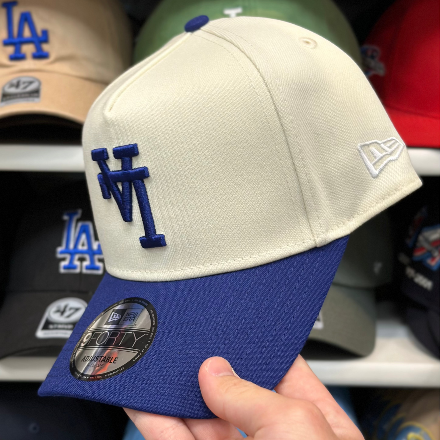 New Era Los Angeles Dodgers Upside Down Reversible A-Frame 9FORTY Snapback White/Blue