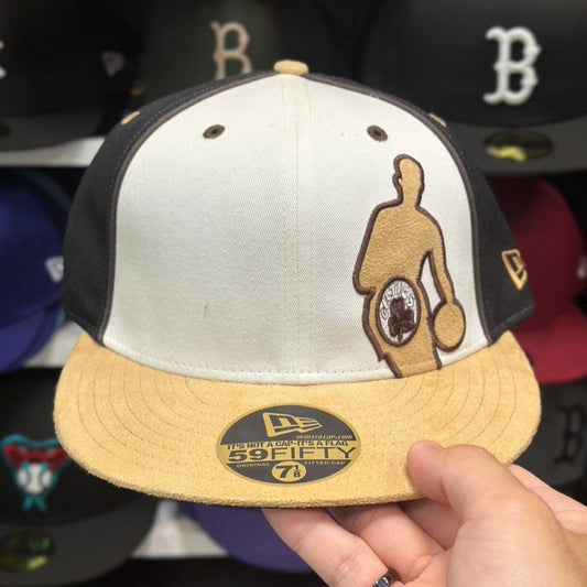 New Era Boston Celtics Vintage Suede 59FIFTY Fitted | Beige/White