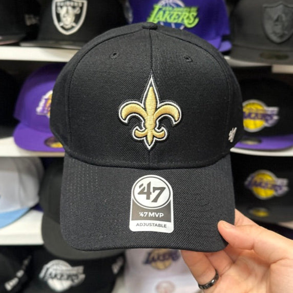 New Orleans Saints NFL Ball Cap | '47 Brand MVP Adjustable Curve Cap | Black
